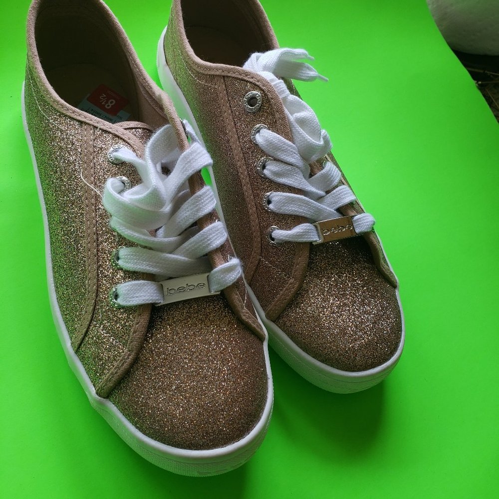 Bebe rose gold sneakers size 8 1/2